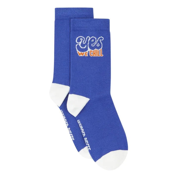 HUNDRED PIECES  YES WE CHILL BLUE SOCKS | White