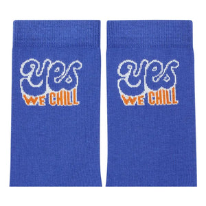 HUNDRED PIECES  YES WE CHILL BLUE SOCKS | White