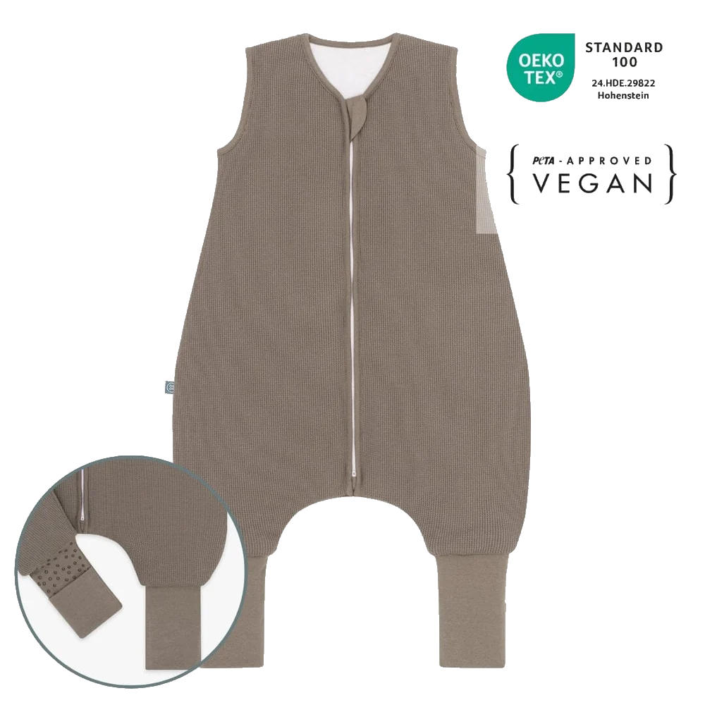 emma&noah Schlafsack mit Umschlag-Fuß 2.5 TOG taupe – STEYBE FÜR KINDER