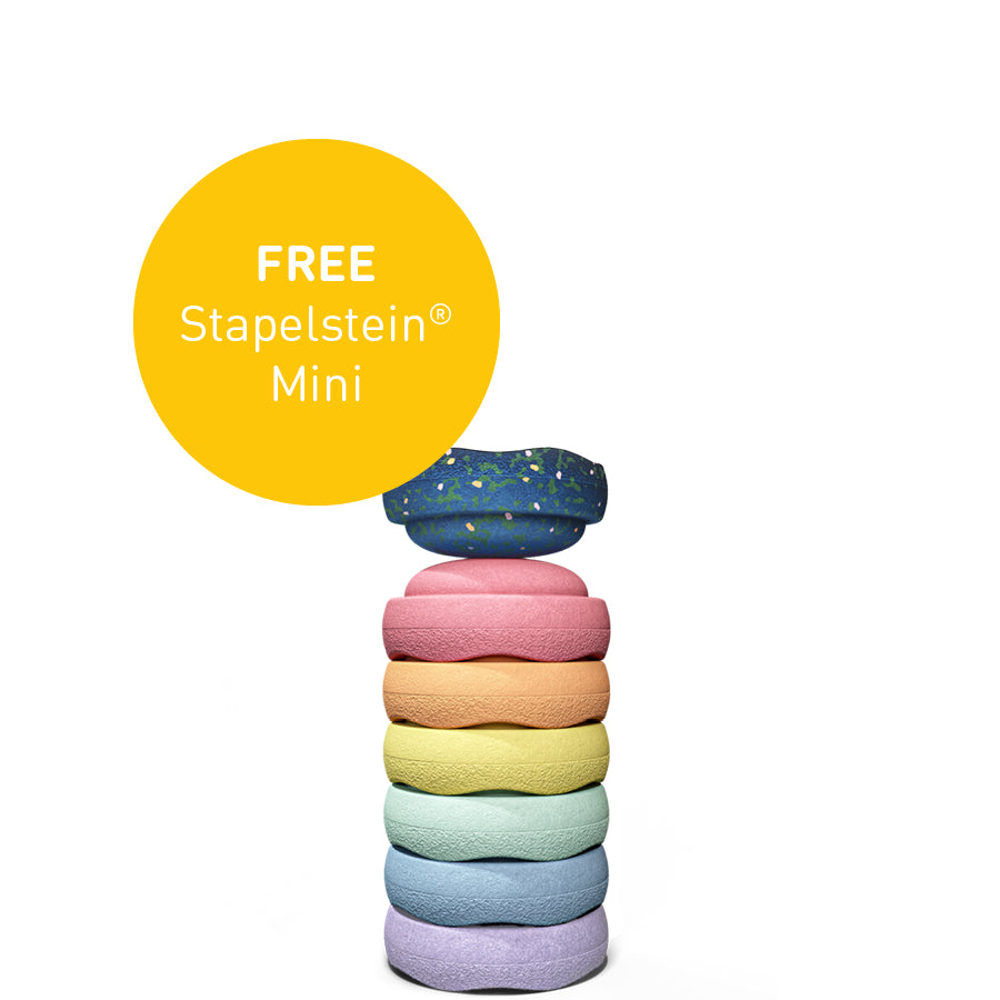 special t aufbewahrung Stapelstein® Spring Special mini rainbow pastel – STEYBE FÜR KINDER