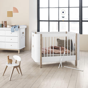 Oliver Furniture Wood Collection Mini+ inkl. Umbauteile Bett 68x122/162 cm, weiß/eiche