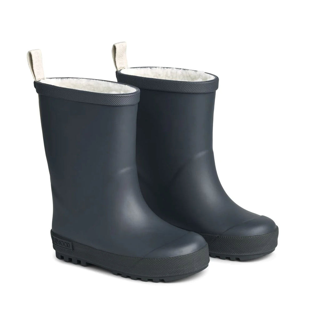 Maximo Kindergummistiefel Feuerwehr-Design – Handbemalt, Wasserdicht, Für Jungen, Navy/rot