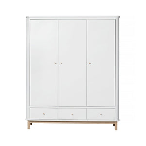 Oliver Furniture Wood Collection Kleiderschrank 3-türig, weiß/eiche