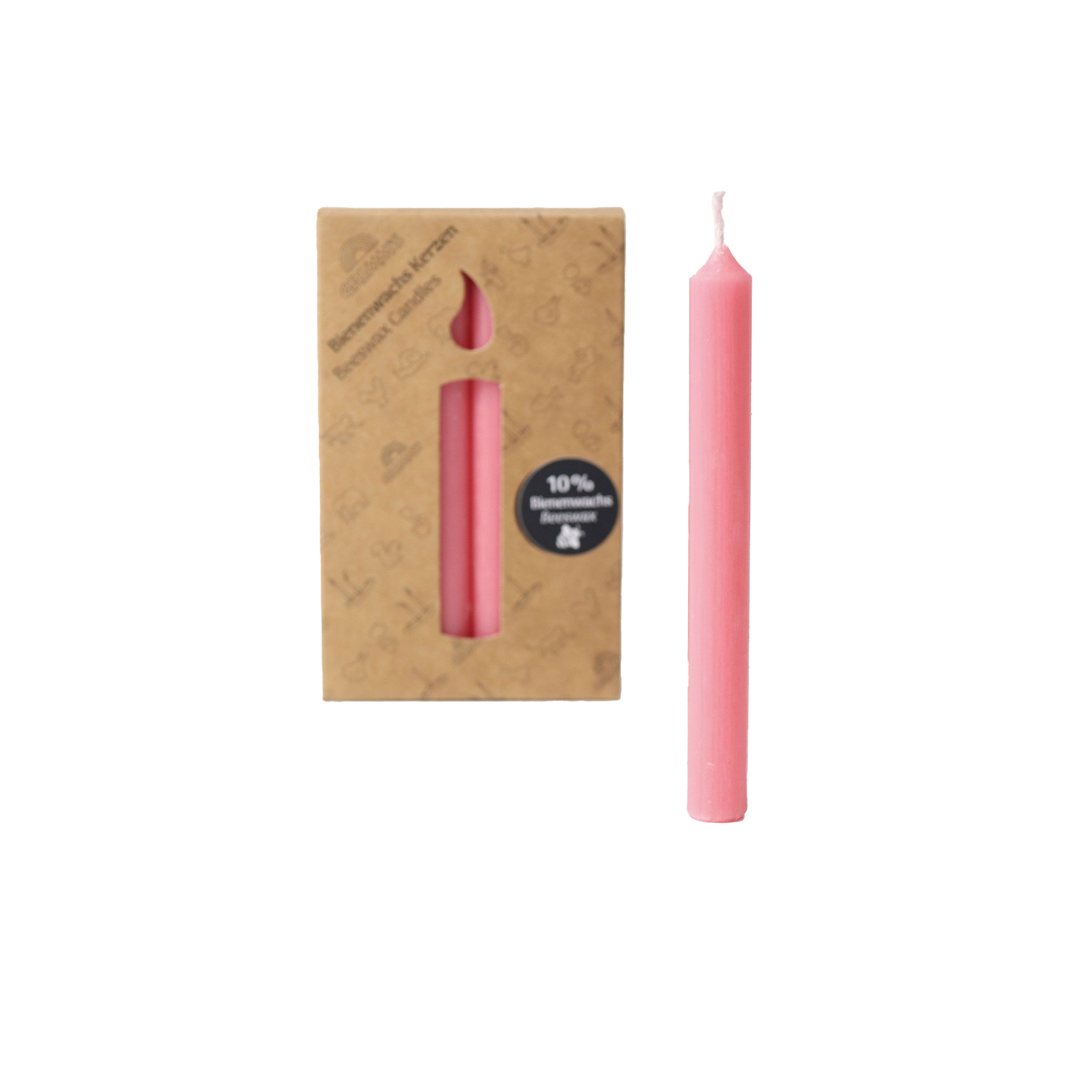 GrimmS KERZEN AUS BIENENWACHS ALTROSA 12 STÜCK