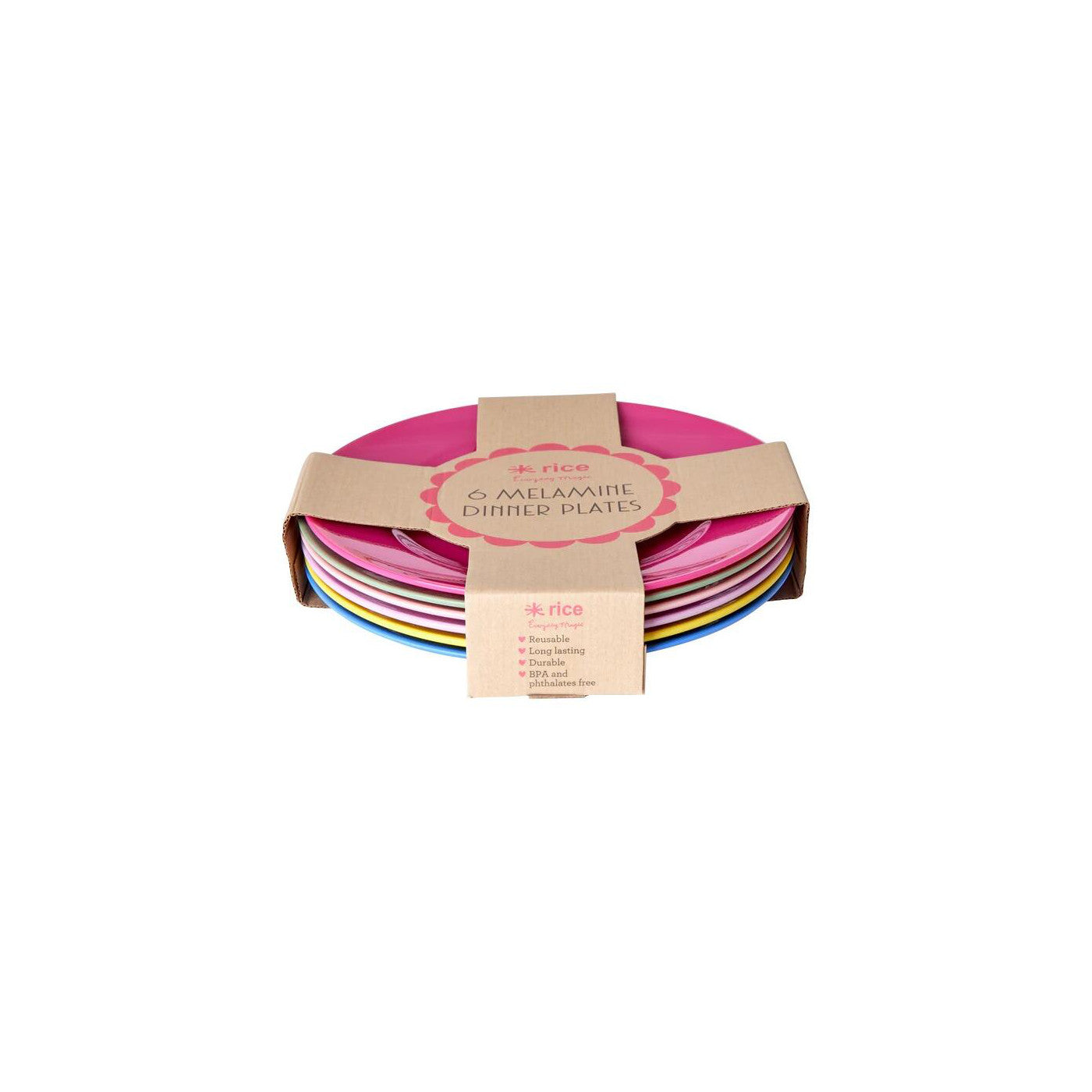 rice melamine Dinner Teller 6er Set