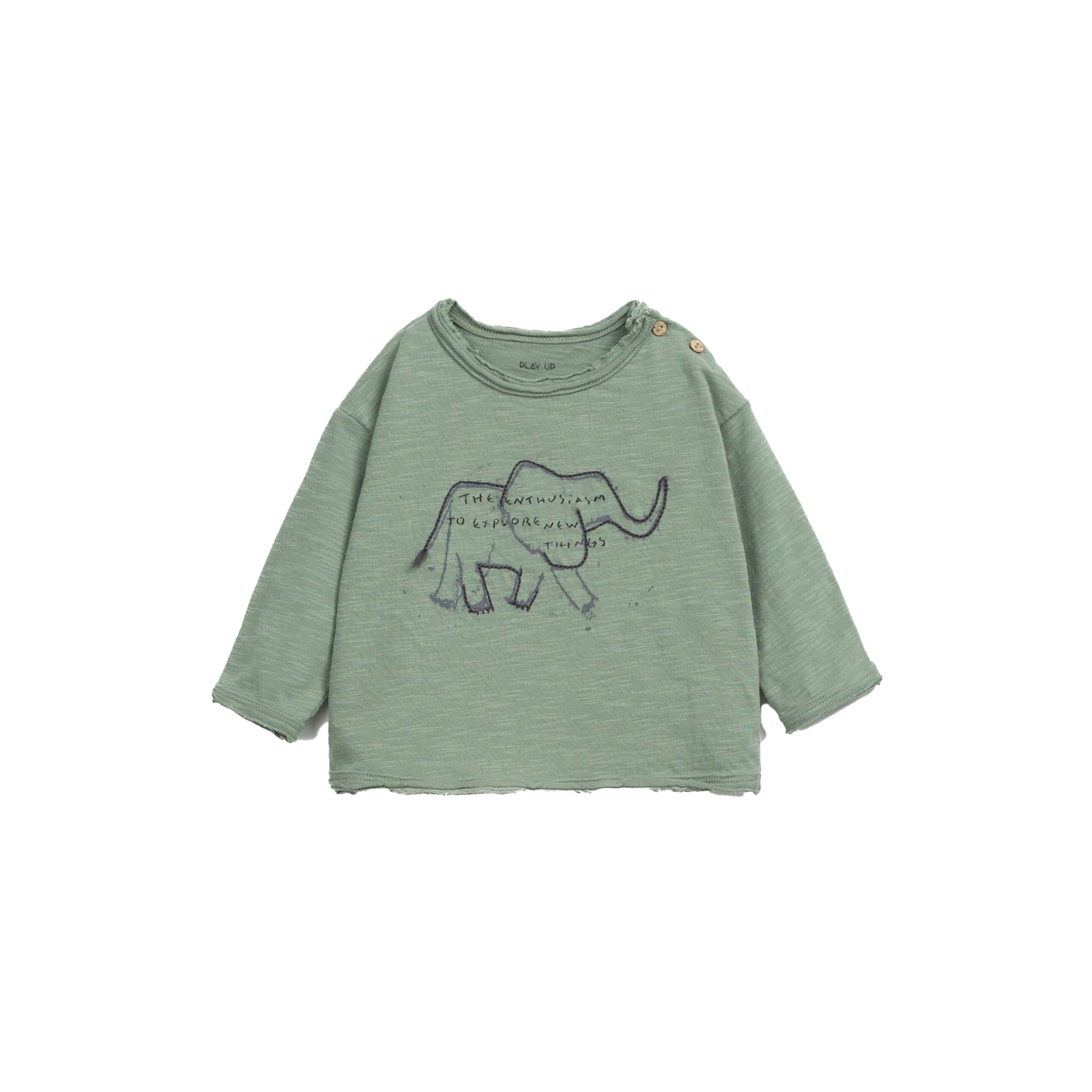 PLAY UP SHIRT langarm Elefant grün