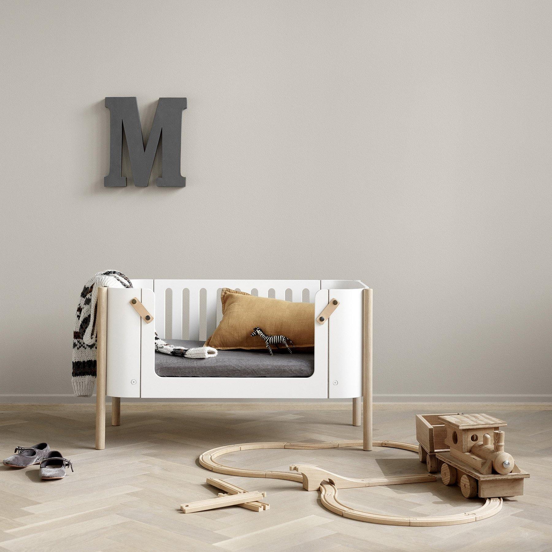 Oliver Furniture Beistellbett inkl. Umbauset zur Bank weiß/Eiche