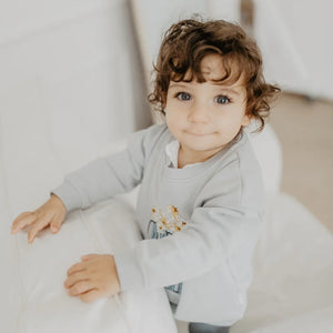 Leevje - SWEATSHIRT 'POPCORN LIGHT BLUE'