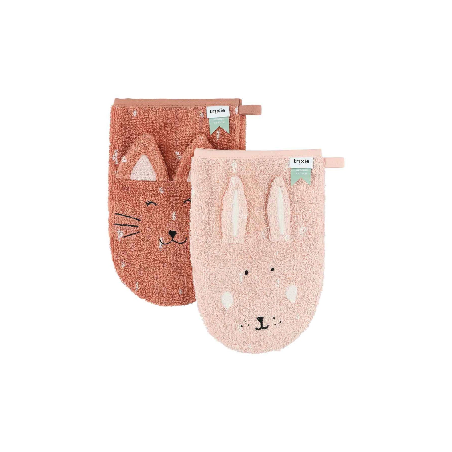 trixie Waschlappen 2er Set - Rabbit/Cat