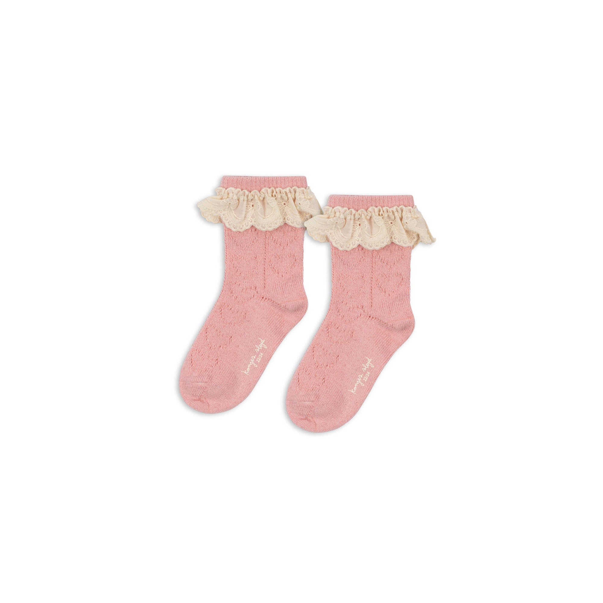 Konges Slojd Socken mit Rüschen rose