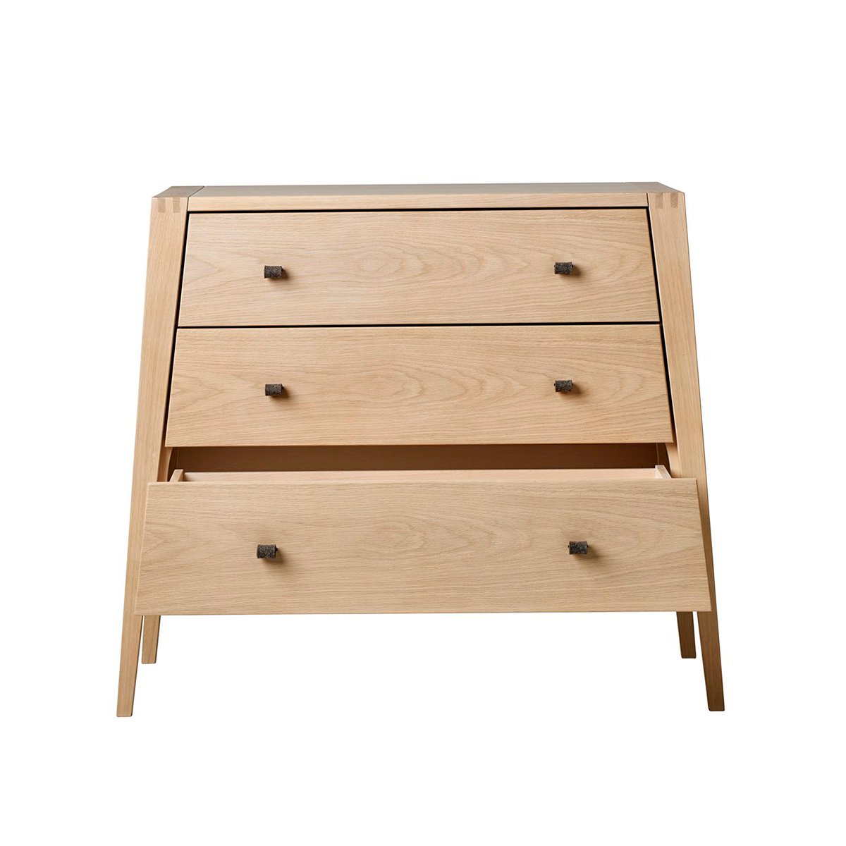Leander Linea Kommode mit 3 Schubladen eiche