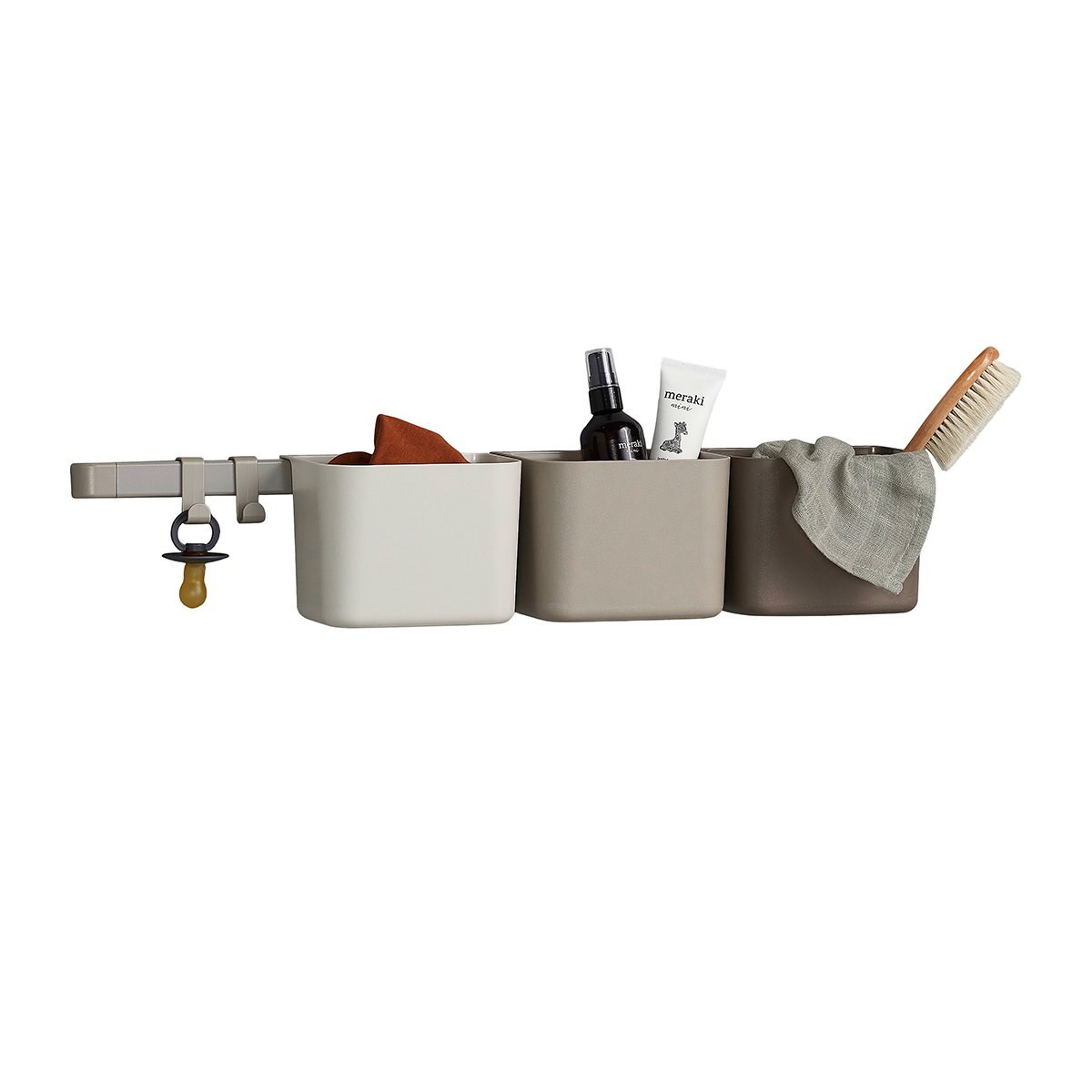 Leander Organisationselemente 3er Set + Schiene cappuccino