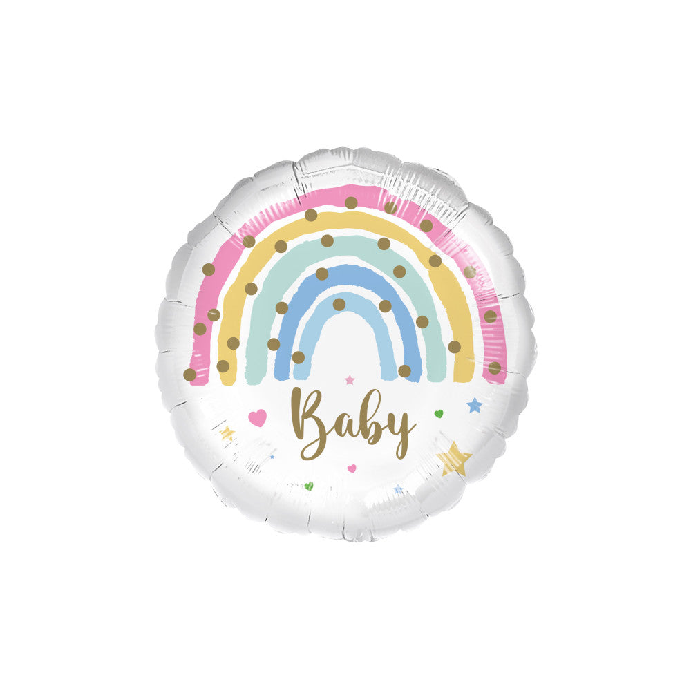 Folienballon Baby Regenbogen pastell 43 cm