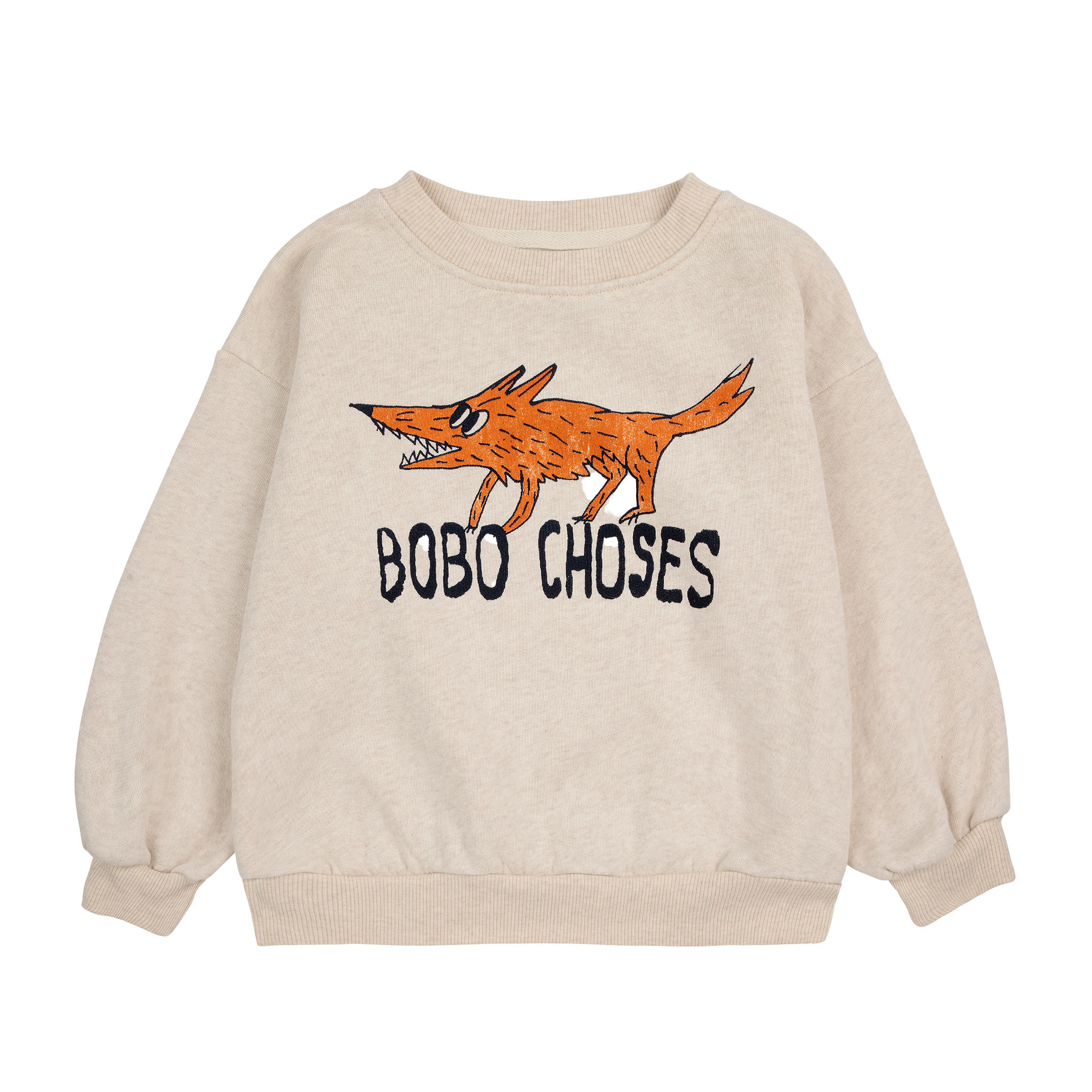 Bobo Choses Sweatsirt cleverer Fuchs beige