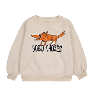 Bobo Choses Sweatsirt cleverer Fuchs beige