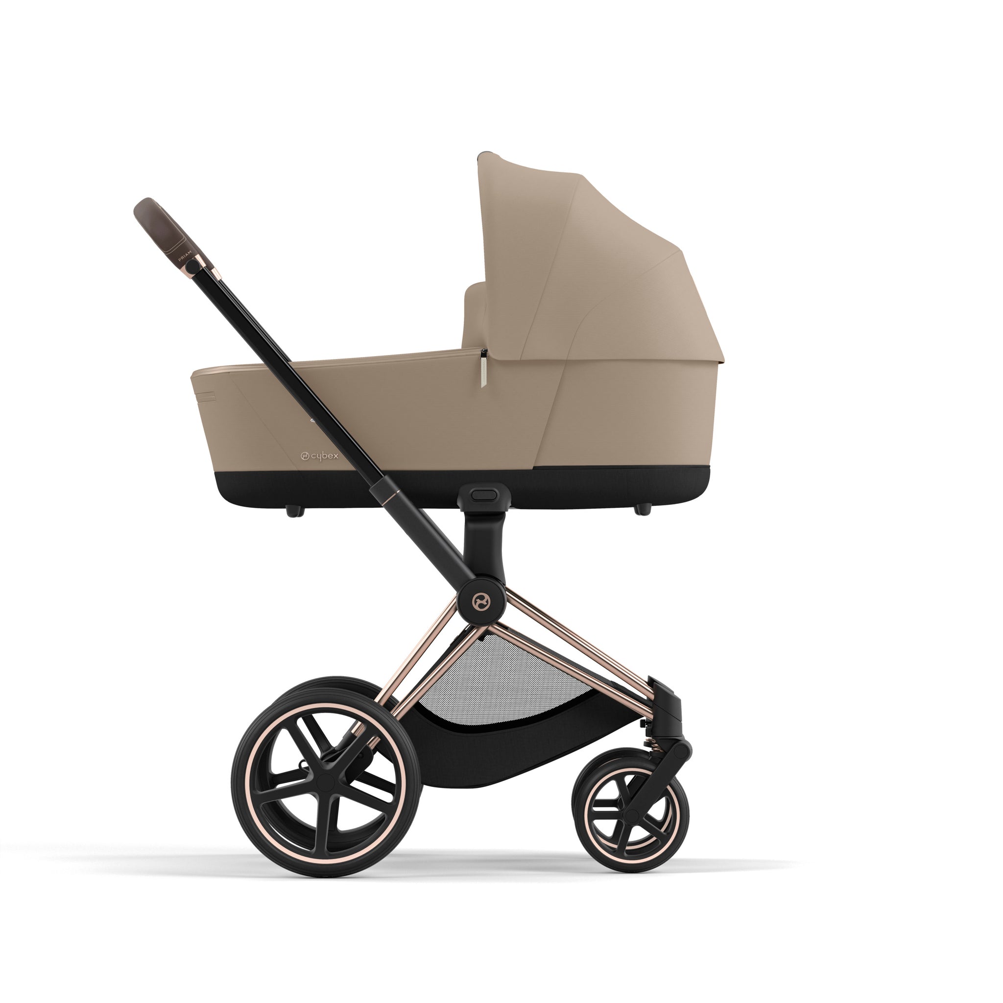 CYBEX Platinum Kinderwagen PRIAM rosegld, cozy beige (bestehend aus 1x Priam Rahmen rosegold,/ 1x  Priam / e-Priam Sitzpaket beige)