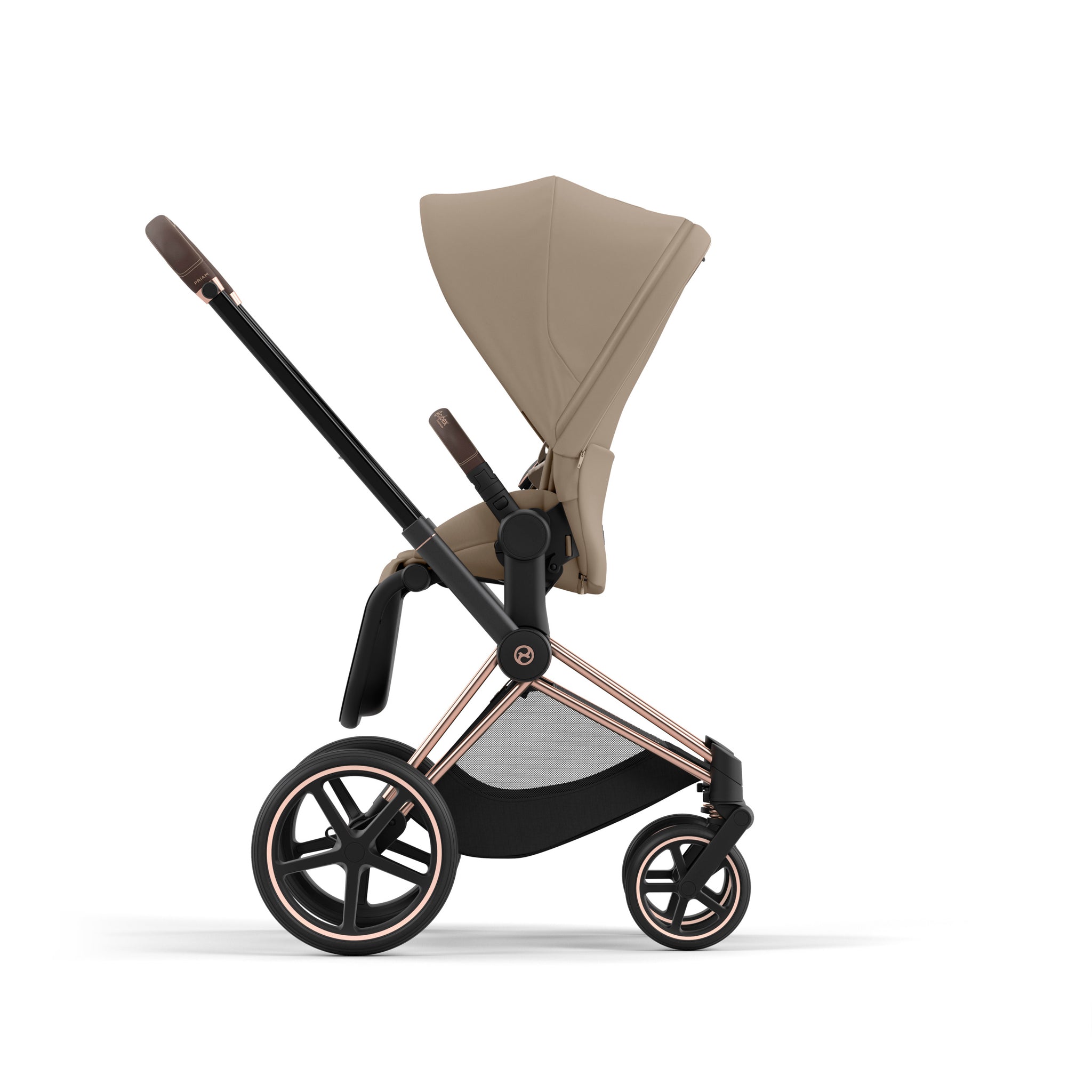 CYBEX Platinum Kinderwagen PRIAM rosegld, cozy beige (bestehend aus 1x Priam Rahmen rosegold,/ 1x  Priam / e-Priam Sitzpaket beige)