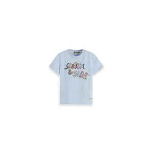 scotch & soda t-shirt sky blue Logoprint