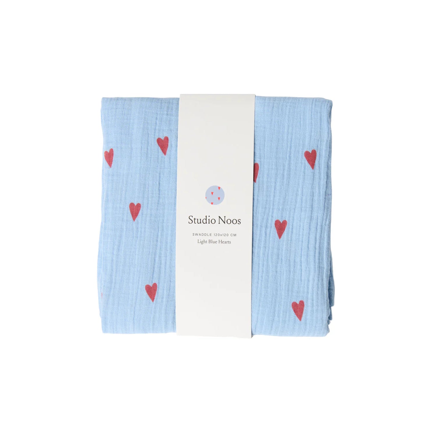 studio noos light blue Hearts Swaddle | 120x120 cm