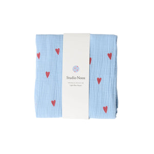 studio noos light blue Hearts Swaddle | 120x120 cm