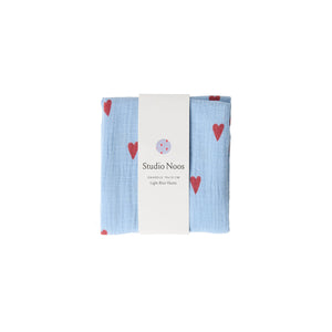 studio noos light blue Hearts Swaddle | 70x70 cm