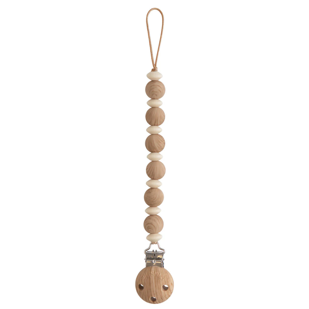 mushi silikon Schnullerkette luna faux wood