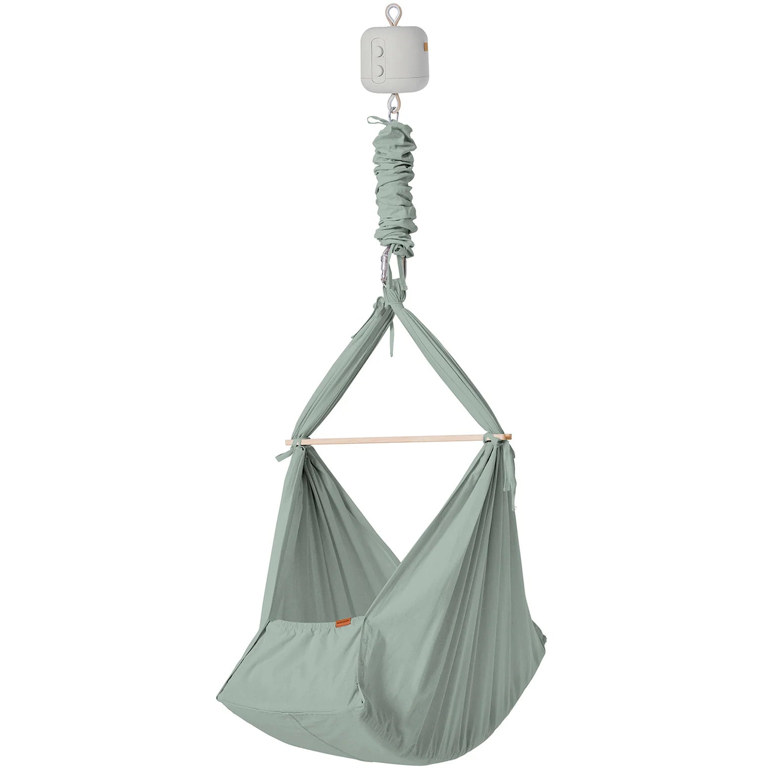 Membantu Federwiege mit Wiegenmotor basic sage green – STEYBE FÜR KINDER
