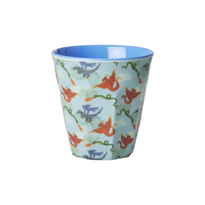 Rice Melamin Becher medium Blau - Dragon Print
