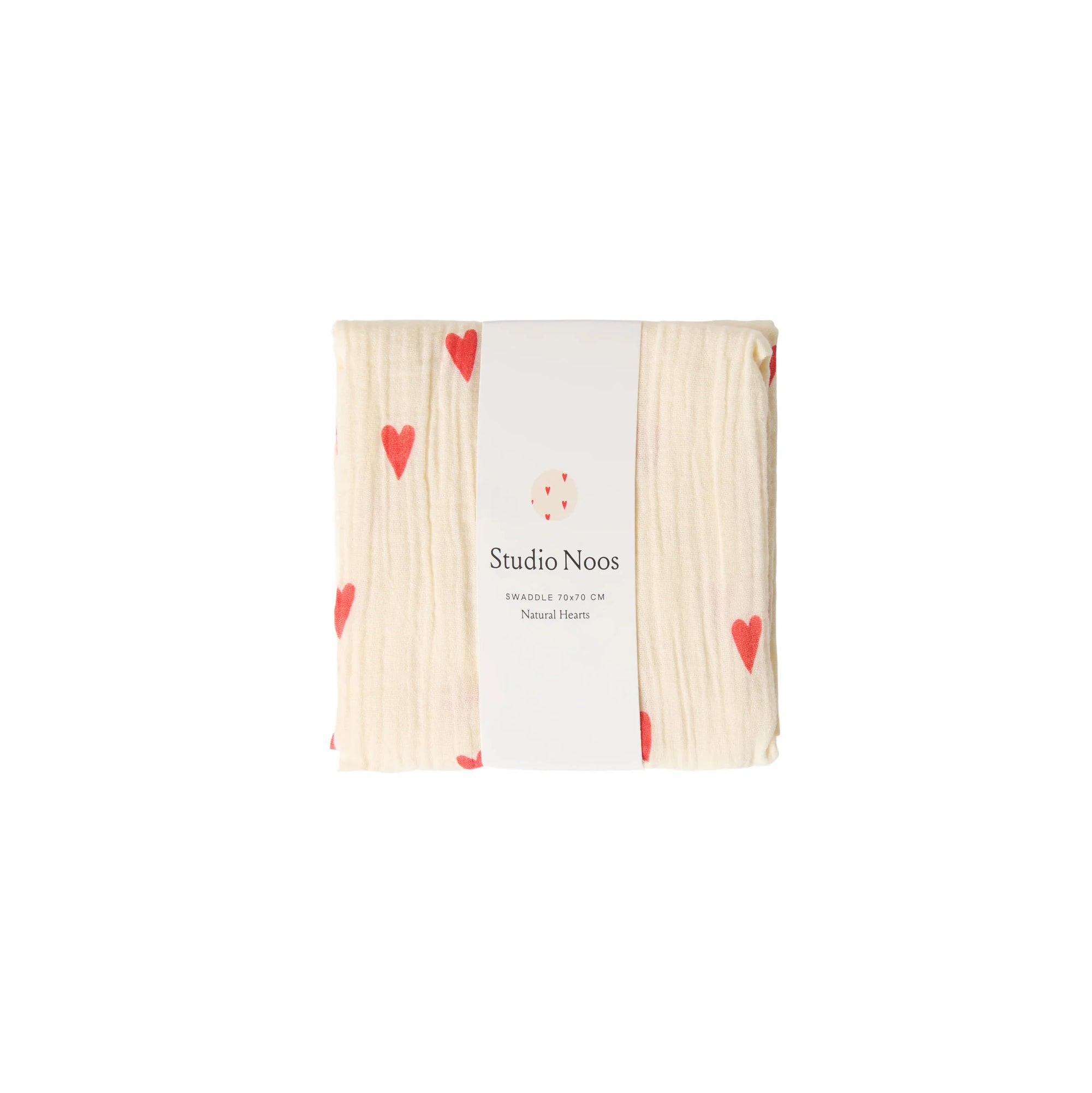studio noos natural Hearts Swaddle | 70x70 cm