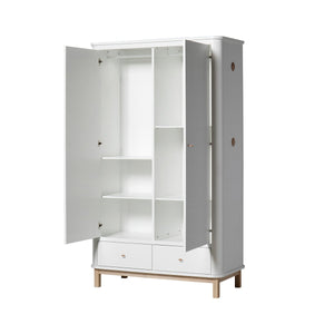 Oliver furniture Wood Collection Kleiderschrank 2-türig weiß/Eich