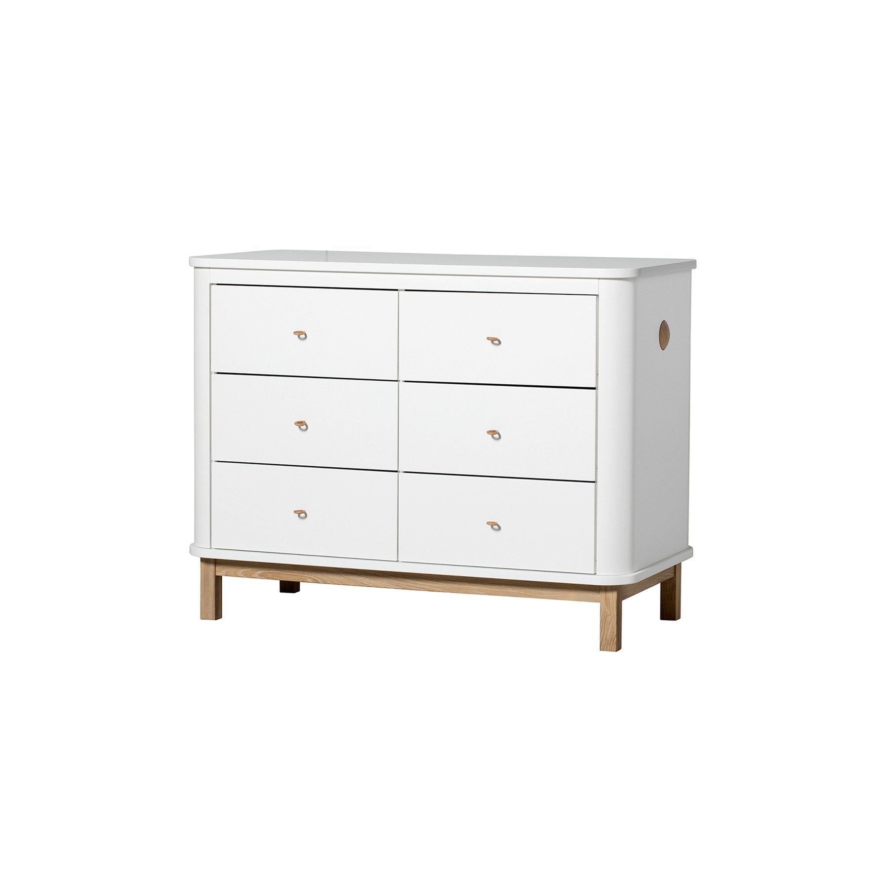 Oliver Furniture Wood Collection Kommode 6 Schubladen, weiß/eiche