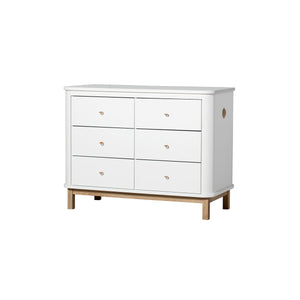 Oliver Furniture Wood Collection Kommode 6 Schubladen, weiß/eiche