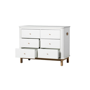 Oliver Furniture Wood Collection Kommode 6 Schubladen, weiß/eiche