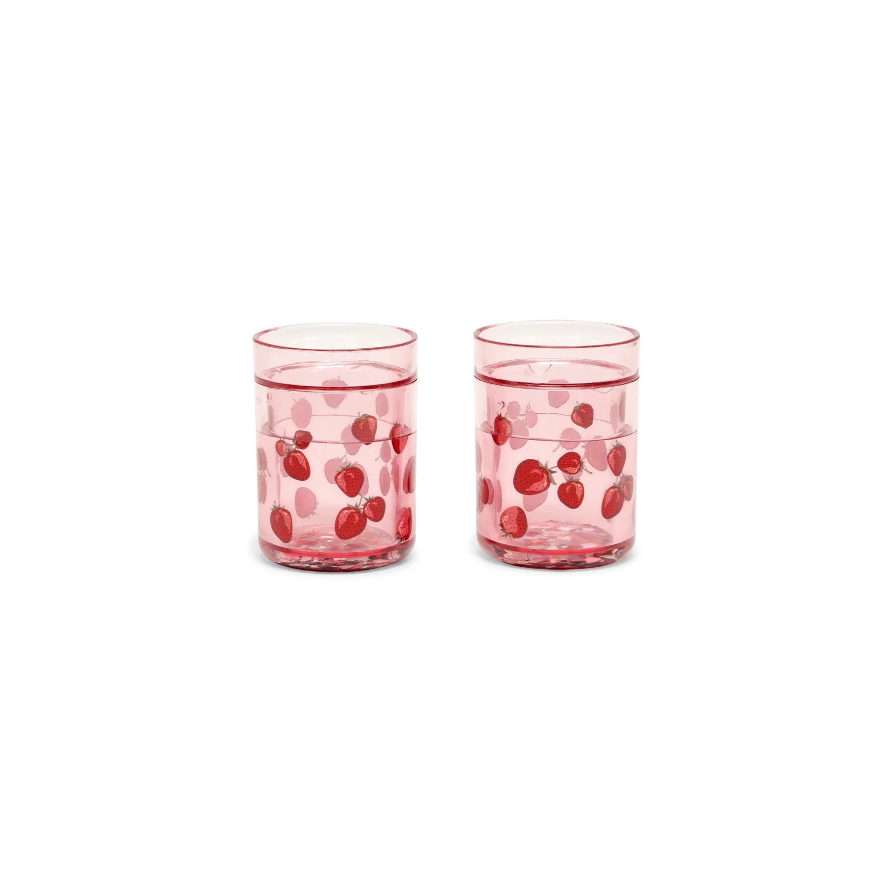 KONGES SLOJD 2ER SET GLITZERBECHER strawberry