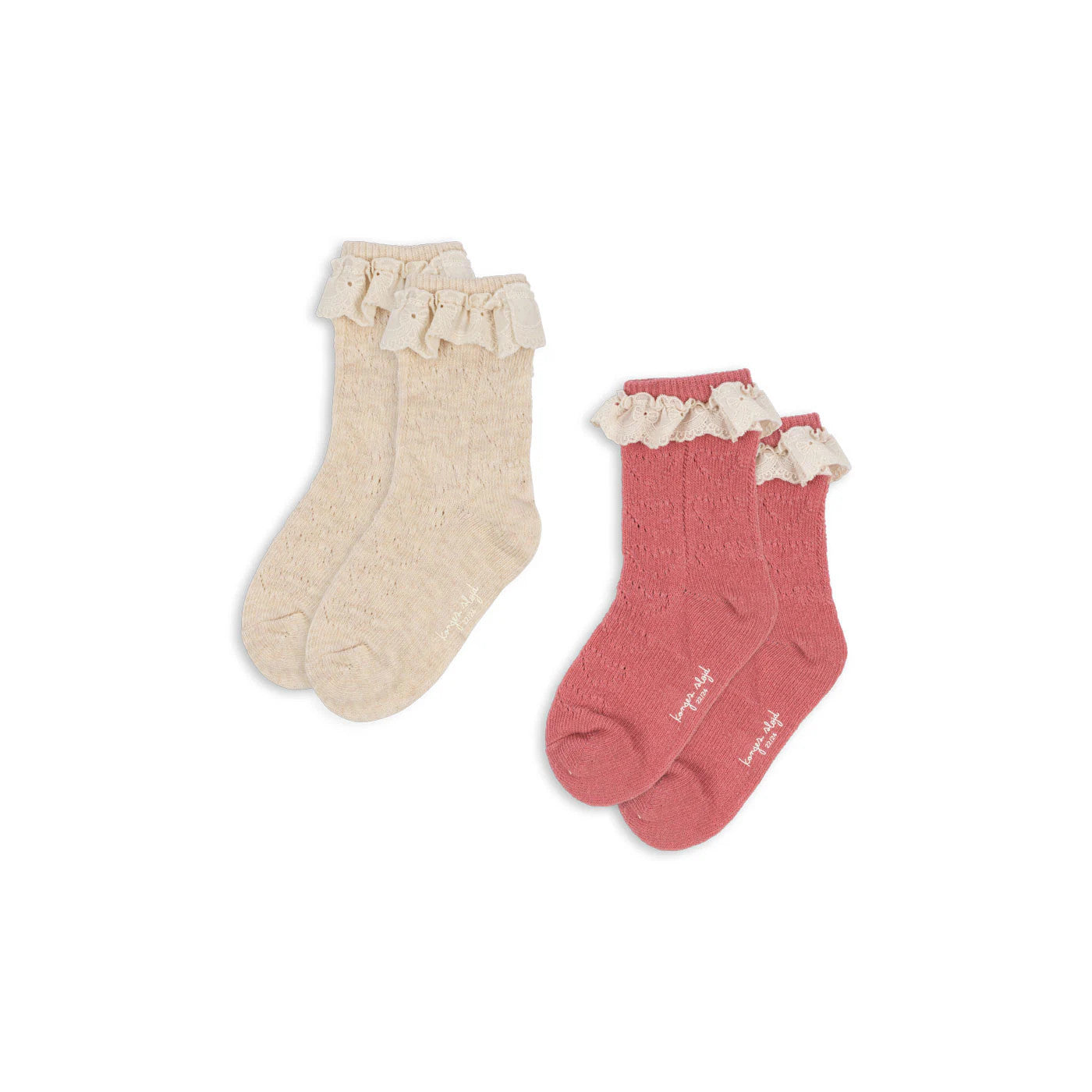 KONGES SLOJD socken 2er set rose white