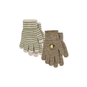 Konges Slojd FILLA Handschuhe LEMON/STRIPE 2 PACK – STEYBE FÜR KINDER