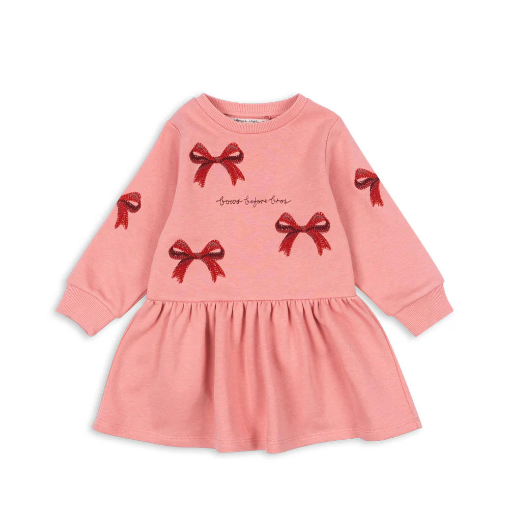 Konges Slojd Lou bow Kleid strawberry ice