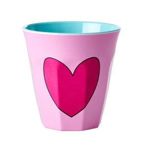 RICE Melamin Becher - Heart Pink Print medium