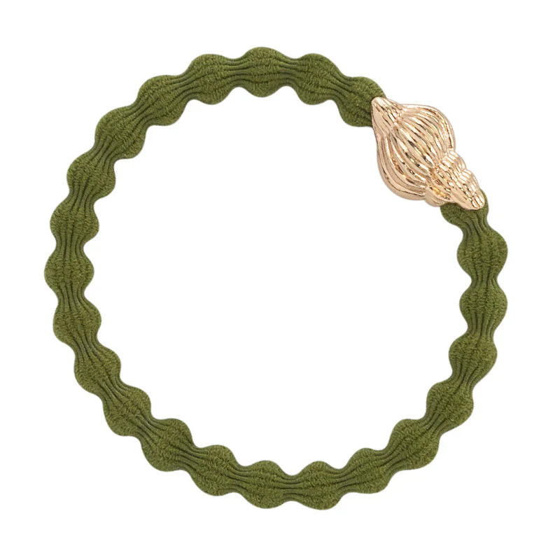 BY ELOISE ARMBAND OLIVE GREEN MIT MUSCHEL