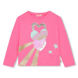 Billieblush Shirt langarm Sequin & Glitter Top PINK