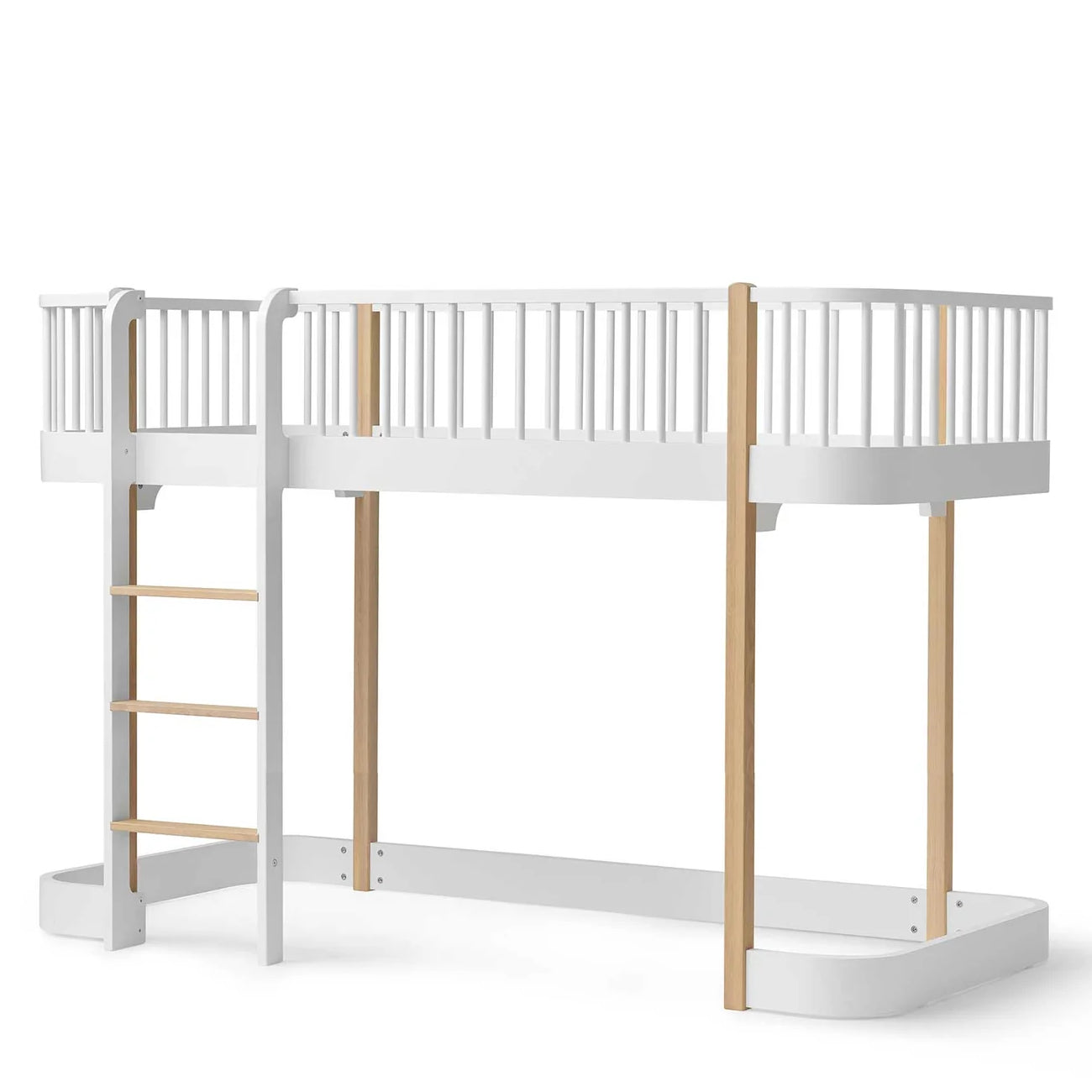 Oliver furniture Original halbhohes Hochbett 138 cm, weiß/Eiche