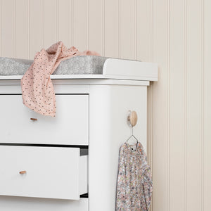 Oliver Furniture Wood Collection Wickelkommode mit Wickelplatte groß, weiß/eiche
