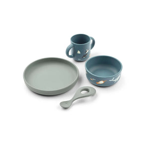 LIEWOOD VIVI SILIKON GESCHIRRSET ARCTIC SEA / OCEAN VIEW