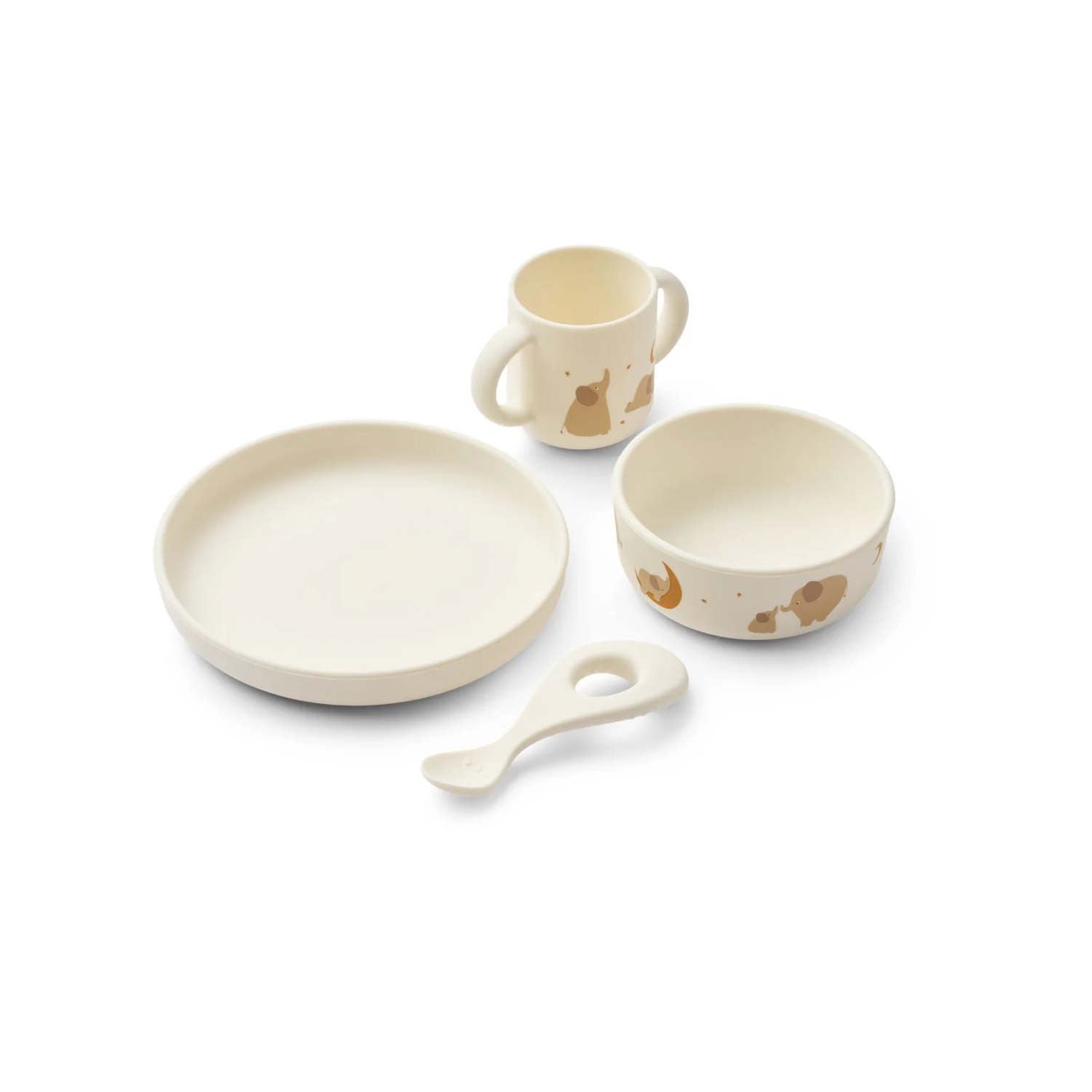 LIEWOOD VIVI SILIKON GESCHIRRSET ELEPHANT / CREME DE LA CREME