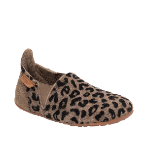 BISGAARD Hausschuh sailor wool brown-leopard