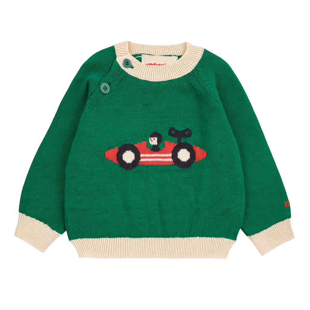 BOBO CHOSES Strickpulli Race Car grün