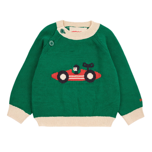 BOBO CHOSES Strickpulli Race Car grün