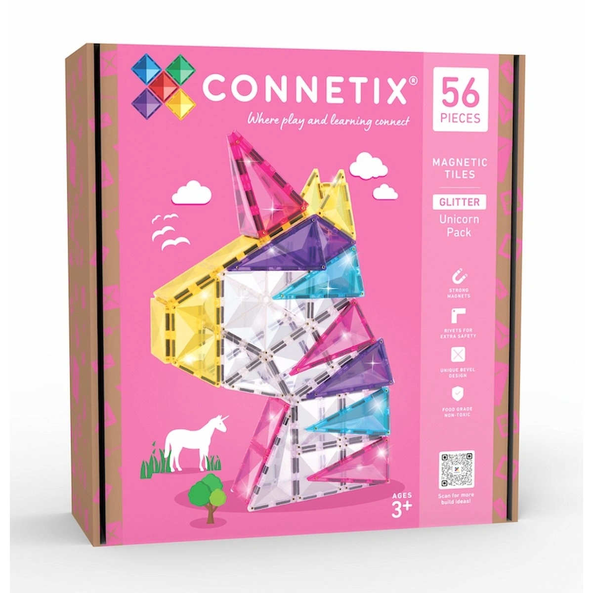 CONNETIX - MAGNETBAUSTEINE Glitter Unicorn Pack 56 pc