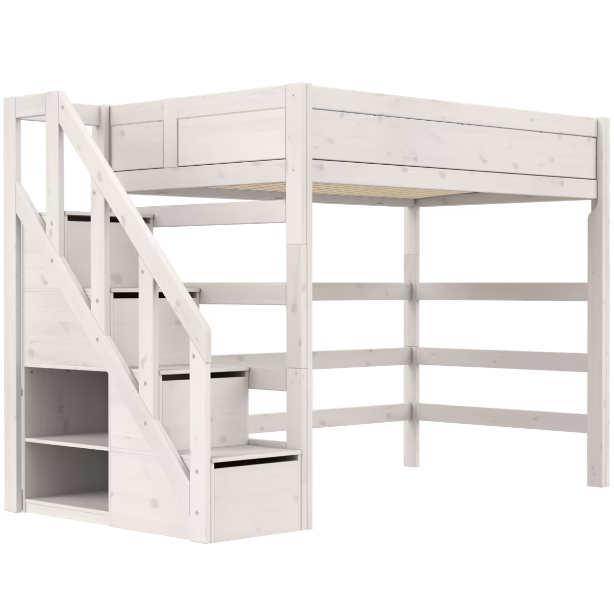 Lifetime Hochbett mit Treppenmodul whitewash