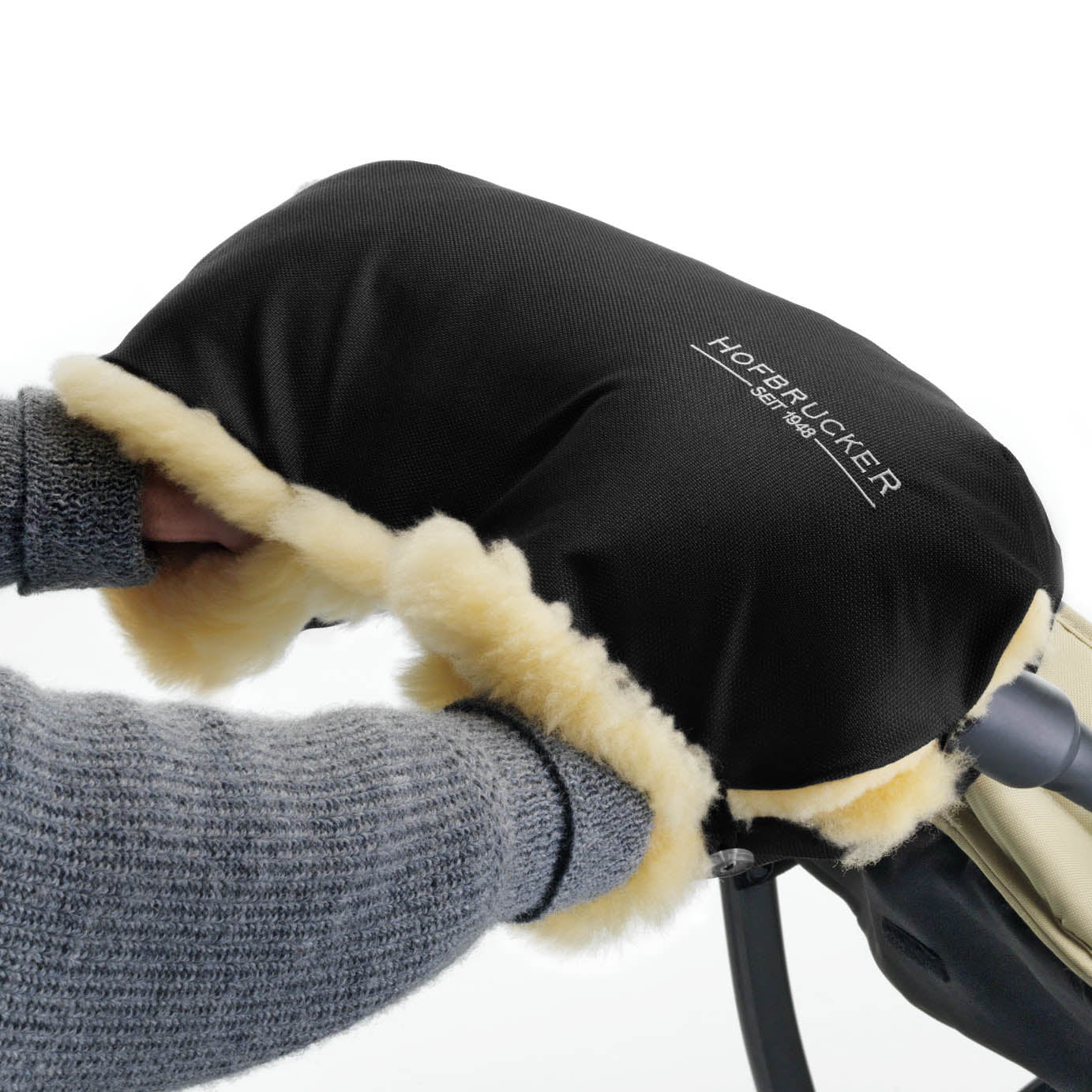 Hofbrucker Lamfell Handwärmer schwarz